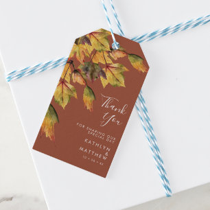 Etiqueta Para Presente Casamento outono Rustic Brown Autumn - Obrigado