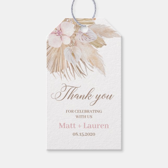 Etiqueta Para Presente Casamento Pampas Grass (Frente)