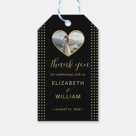 Etiqueta Para Presente Casamento personalizado com bolinhas douradas e pr