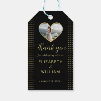 Etiqueta Para Presente Casamento personalizado com bolinhas douradas e pr