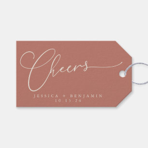 Etiqueta Para Presente Casamento Personalizado De Terracotta Minimalista