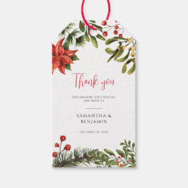 Etiqueta Para Presente Casamento Personalizado Floral de Feriado de Scrip