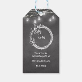 Etiqueta Para Presente Casamento Preto e Branco Jar de Pedreiro Quadro Ne