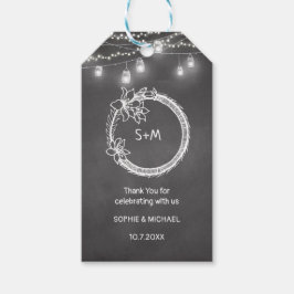 Etiqueta Para Presente Casamento Preto e Branco Mason Jar Quadro Negro