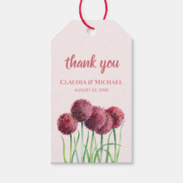 Etiqueta Para Presente Casamento Púrpura Alliums Flower Watercolor