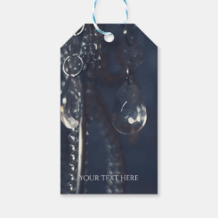 Etiqueta Para Presente Casamento Romântico de Cristal Azul Moody Elegante