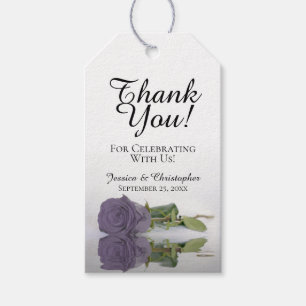 Etiqueta Para Presente Casamento Romântico de Rosa Roxo - Obrigado