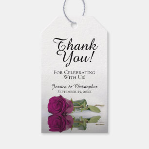 Etiqueta Para Presente Casamento Romântico Elegante Magenta Rosa Obrigad