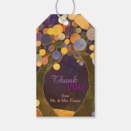 Etiqueta Para Presente Casamento Roxo Com Árvores De Amor Obrigado