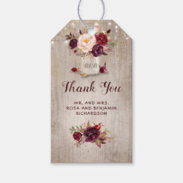 Etiqueta Para Presente Casamento Russo Burgundy Floral Mason Jar