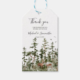 Etiqueta Para Presente Casamento Russo da Floresta das Montanhas Watercol