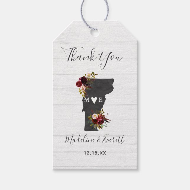 Etiqueta Para Presente Casamento Russo De Destino De Vermont Obrigado (Frente)