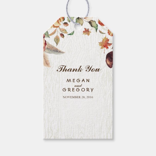 Etiqueta Para Presente Casamento Russo De Folha De Colheita (Frente)