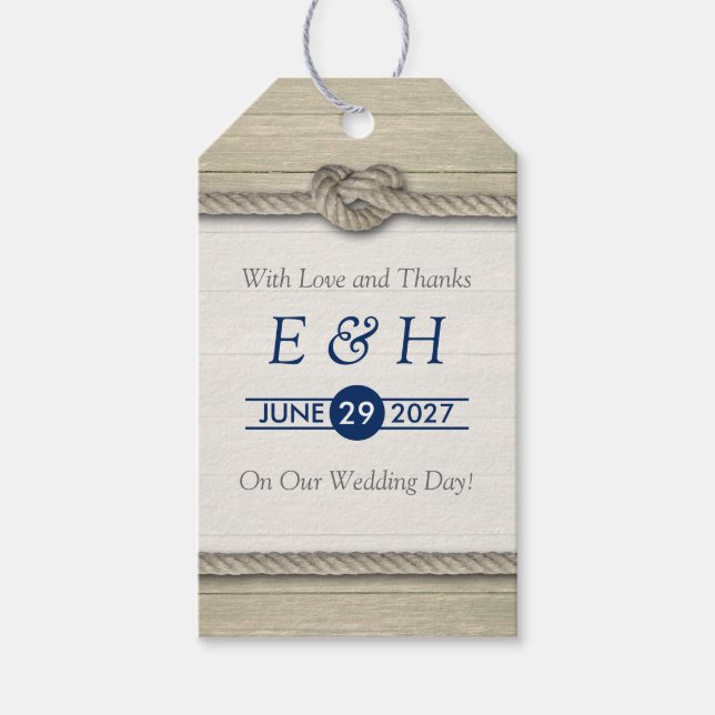 Etiqueta Para Presente Casamento Rustic Beach de casando (Frente)