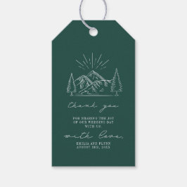 Etiqueta Para Presente Casamento Rustic Emerald Mountain Obrigado