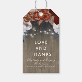 Etiqueta Para Presente Casamento Rustic Floral Plum e Burgundy Barn