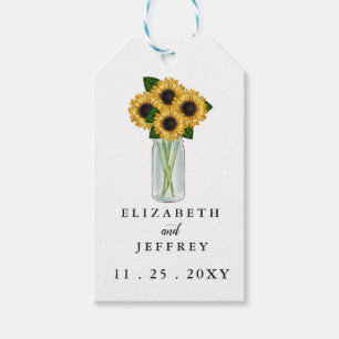 Etiqueta Para Presente Casamento Rustic Mason Jar Sunflower