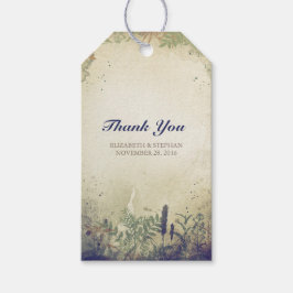 Etiqueta Para Presente Casamento Rustic Woodland Obrigado - MARINHO