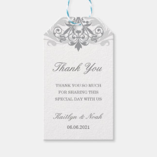 Etiqueta Para Presente Casamento Silver Clássico e Elegante Obrigado