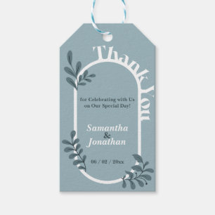 Etiqueta Para Presente Casamento Simples de Azul Rococo