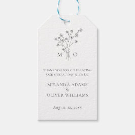 Etiqueta Para Presente Casamento simples e elegante minimalista de buquê 