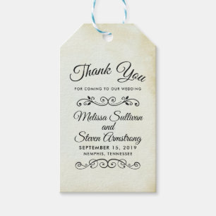 Etiqueta Para Presente Casamento simples & elegante do pergaminho do