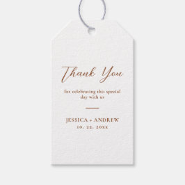 Etiqueta Para Presente Casamento Simples Minimalista Terra Cotta & White
