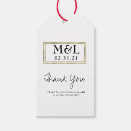 Etiqueta Para Presente Casamento Simples Obrigado Forte Dourada Quadrada