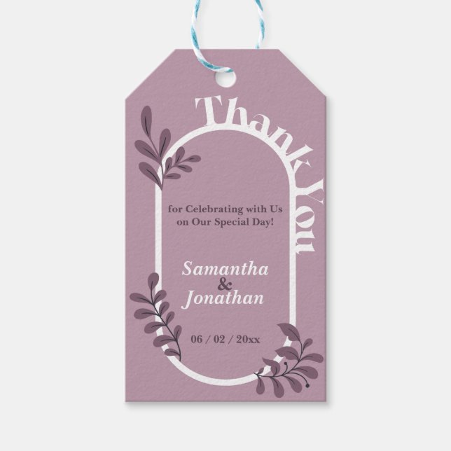 Etiqueta Para Presente Casamento Simples Rosa Rococo (Frente)