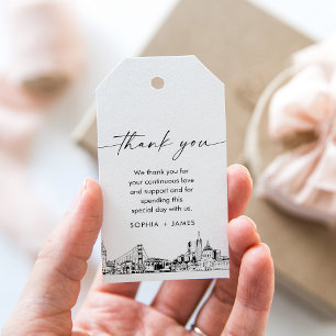 Etiqueta Para Presente Casamento Skyline San Francisco Obrigado Marca Fav
