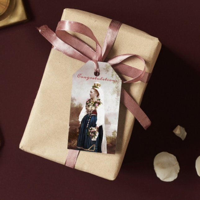 Etiqueta Para Presente Casamento Tradicional Sueco Antigo de Dalecárlia (Criador carregado)
