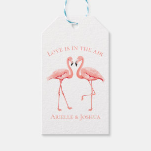 Etiqueta Para Presente Casamento Tropical Flamingos Rosa Casal noivado Pr