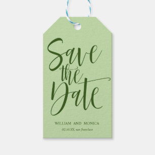 Etiqueta Para Presente CASAMENTO Verde Bold Calligraphy SALVE DATA