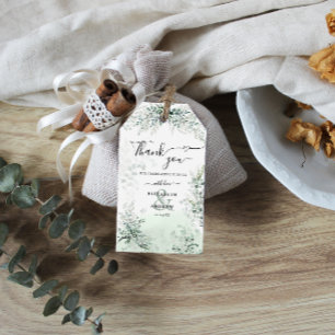 Etiqueta Para Presente Casamento Verde de Eucalyptus Botanical Sage Obrig