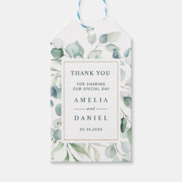 Etiqueta Para Presente Casamento Verde Dourado Eucalyptus Eetal Obrigado