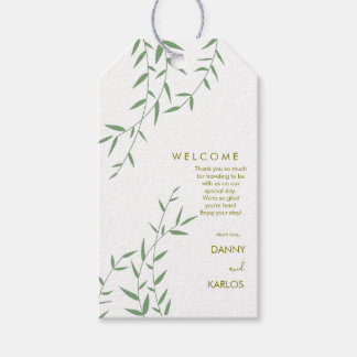 Etiqueta Para Presente Casamento verde elegante de eucalipto