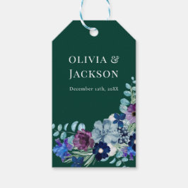 Etiqueta Para Presente Casamento verde-esmeralda floral moderno