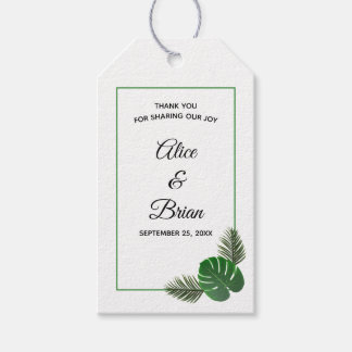 Etiqueta Para Presente Casamento Verde Tropical Mínimo