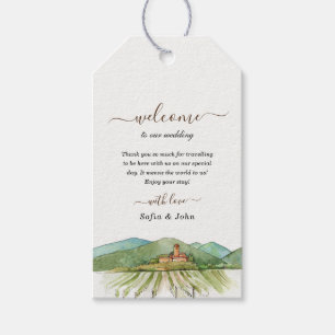 Etiqueta Para Presente Casamento Vinícola Aquarela Bem-vindo 