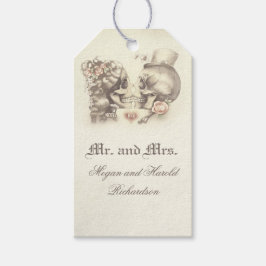 Etiqueta Para Presente Casamento vintage do Casal de crânio