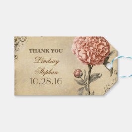 Etiqueta Para Presente Casamento vintage Rosa de Peony