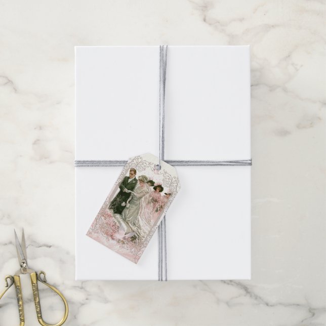 Etiqueta Para Presente Casamento vitoriano - Etiqueta do presente (Com cordão)