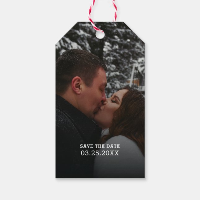 Etiqueta Para Presente Casando no Natal Salve a Data (Frente)