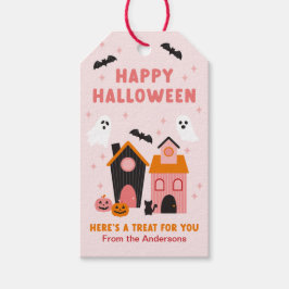 Etiqueta Para Presente Casas Assombradas de Halloween Cute Spooky
