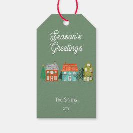 Etiqueta Para Presente Casas de Natal Rustic Farmhouse