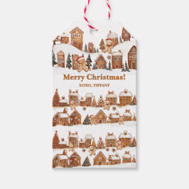 Etiqueta Para Presente Casas de Pão de Mel Homens Vila de Natal