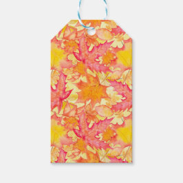 ETIQUETA PARA PRESENTE CASOS DE FOLHAS AMARELA DE LARANJA DE TINTA