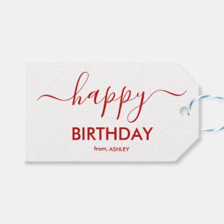 Etiqueta Para Presente Casual Script Type Happy Birthday