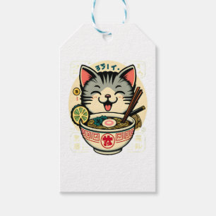 Etiqueta Para Presente Cat Noodle Japonês Anime ga Kawaii Cat