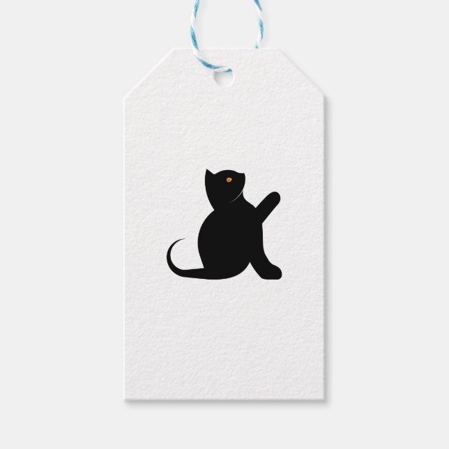 Etiqueta Para Presente Cat Say Hello (Frente)
